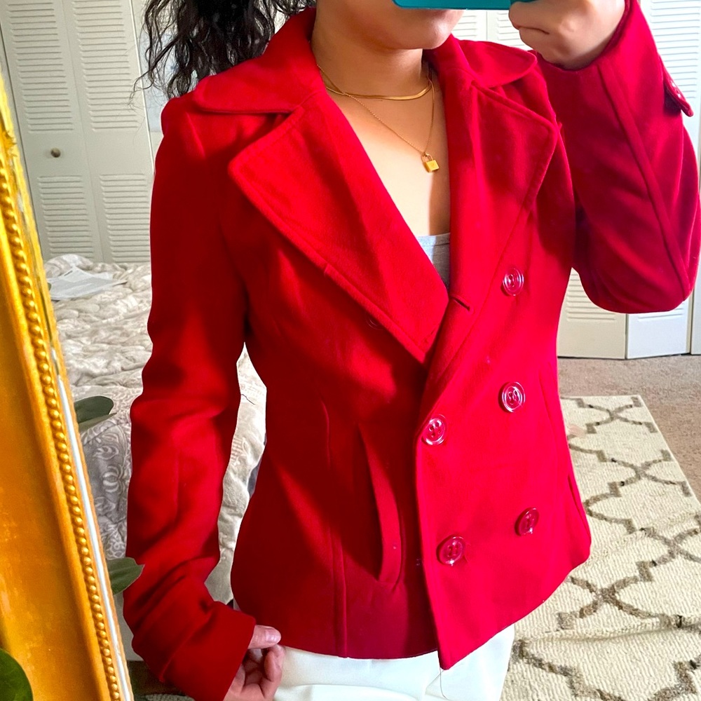 Red raincoat